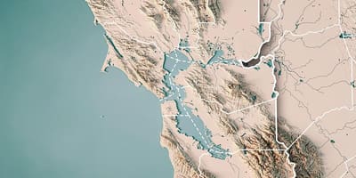 Mapu San Francisco bay topografické 
