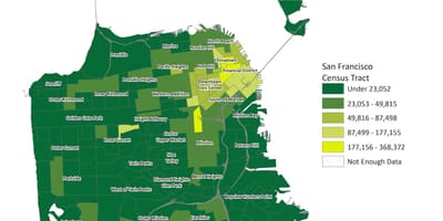 Mapu San Francisco hustota obyvateľstva