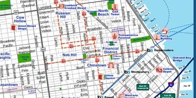 San Francisco mesta mapa turistických
