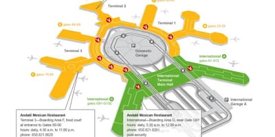 SFO terminál 2 gate mapu