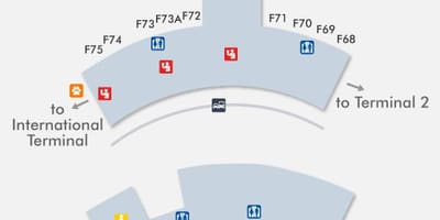 SFO airport mapu terminálu 3