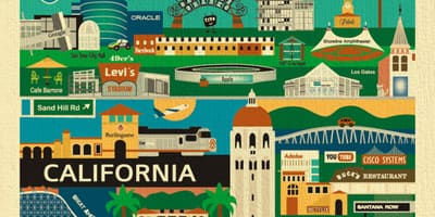 Mapa silicon valley plagát