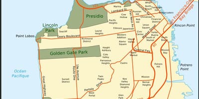 Mapa väčšiu bay area